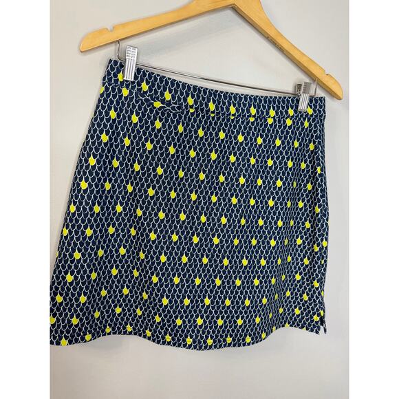 PETER MILLAR Wicking Golf Skort Performance UPF 50+ Blue/Yellow Sz M - Picture 2 of 10